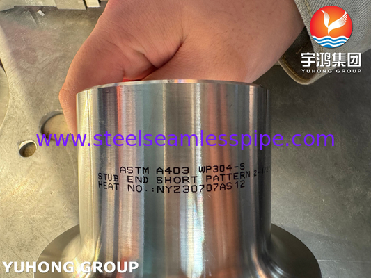 B16.9 Fittings Buttweld ASTM A403 WP304 Tunggal stud gabungan lap stainless steel
