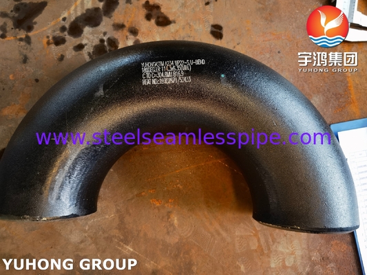 ASTM A234 WP22 CL1 / CL3 Baja Alloy Fitting Buttweld 180° Siku Dicat Hitam