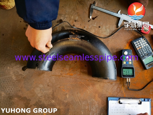 ASTM A234 WP22 CL1 / CL3 Baja Alloy Fitting Buttweld 180° Siku Dicat Hitam