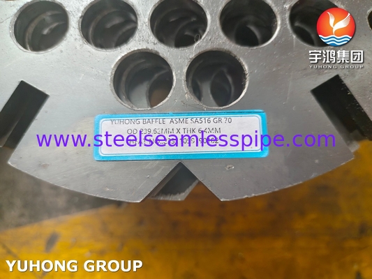 ASME SA516 Kelas 70 Baffle Plat dari Baja Karbon untuk Penukar Panas NACE MR0175 Sesuai