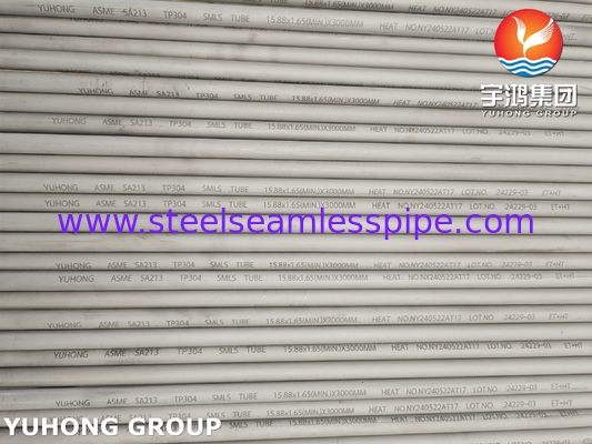 3000MM TP304 Stainless Steel Seamless Tube ASTM A213 untuk Industri Makanan