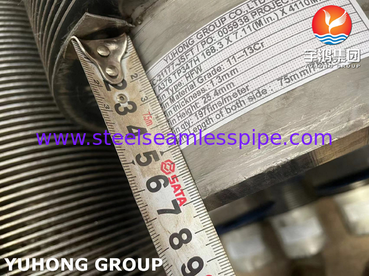 TP347H Stainless Steel Seamless Fin Tube Tipe HFW Untuk Pemanas Api