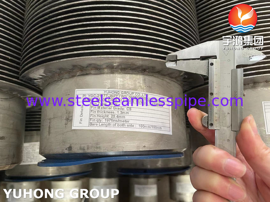 ASME SA106 GRADE B Steel Carbon Seamless Fin Pipe HFW Tipe untuk Fire Heater