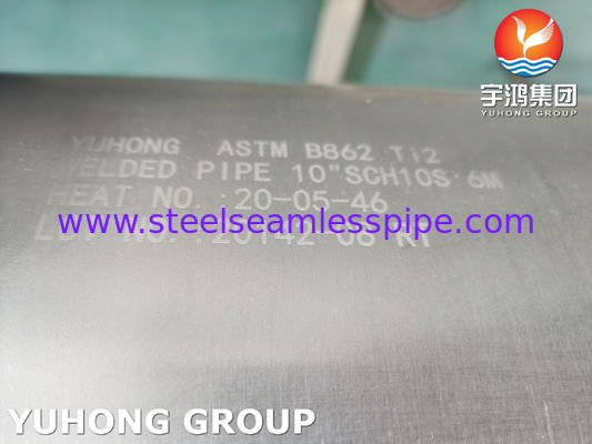 ASTM B862 Ti2 Titanium Alloy Welded Pipe Untuk Pengolahan Kimia