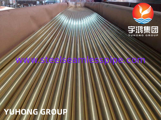 ASME SB111 C44300 tabung tembaga tanpa jahitan tabung tembaga untuk penukar panas