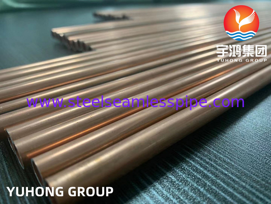 10*0.7MM Tembaga dilapisi Bundy Tube, Tembaga dilas Double-Wall Low Carbon Steel Tube Untuk Bagian Otomotif