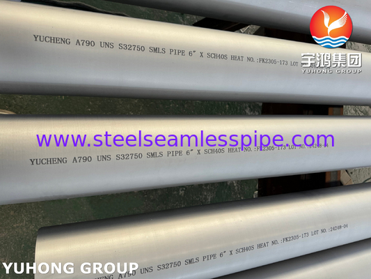 ASTM A790 S32750 Pipa Steel Duplex Tanpa Jajar Untuk Kondensator Dan Sistem Pendingin