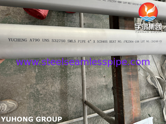 ASTM A790 S32750 Pipa Steel Duplex Tanpa Jajar Untuk Kondensator Dan Sistem Pendingin