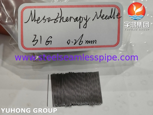 Jarum Mesoterapi 31G Triple Bevelled Steril Jarum Tabung Untuk Bedah Kosmetik ISO9626