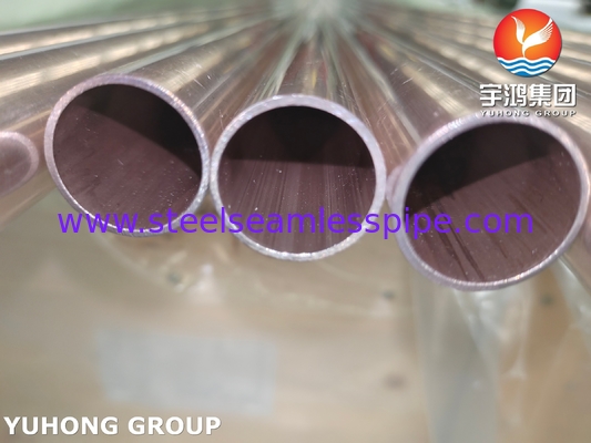 ASME SB111 C70600 tabung penukar panas tembaga nikel tanpa jahitan