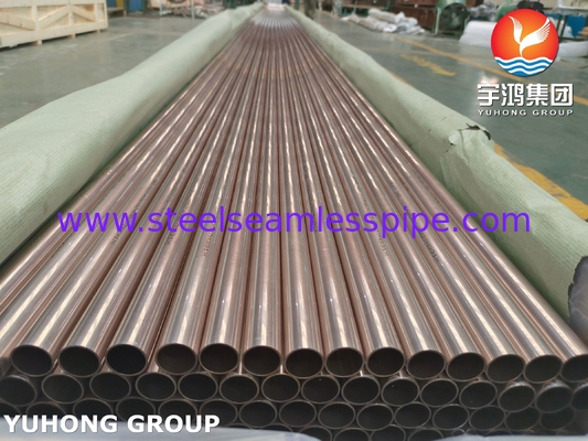 ASME SB111 C70600 tabung penukar panas tembaga nikel tanpa jahitan