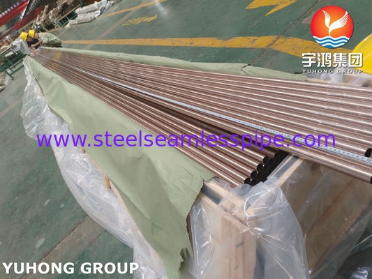 ASME SB111 C70600 tabung penukar panas tembaga nikel tanpa jahitan