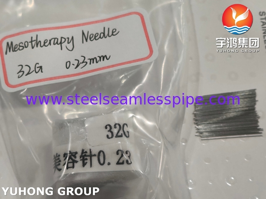 32G Stainless Steel Mesotherapy Needle Tube Untuk Bedah Plastik, Tri-bevelled Point Jarum