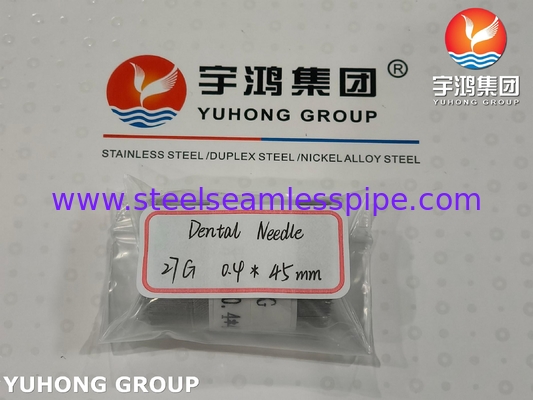 ISO9626, 27G 0.4*45MM, Stainless Steel Medical Dental Needle Tube, Titik Bevelled