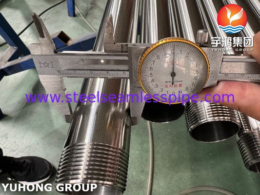 ASTM A270 TP304 tabung stainless steel sanitasi dengan ujung benang eksternal