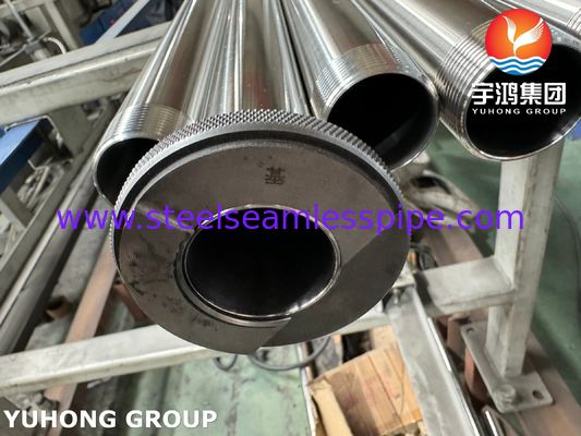ASTM A270 TP304 tabung stainless steel sanitasi dengan ujung benang eksternal