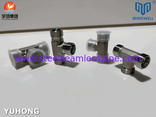 Adaptor stainless steel Tees NPT G PT SS316L Pembentukan hidrolik