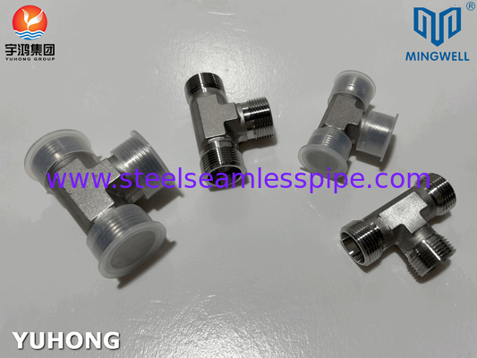 Adaptor stainless steel Tees NPT G PT SS316L Pembentukan hidrolik
