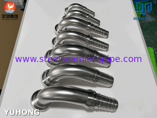 Fitting selang stainless steel 90° SAE Flange SS316L Untuk aplikasi sambungan tabung selang