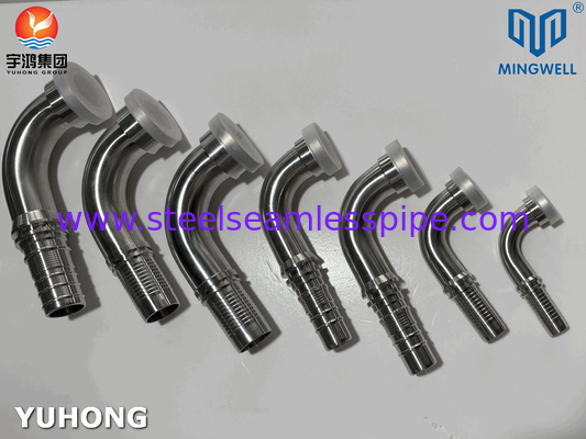 Fitting selang stainless steel 90° SAE Flange SS316L Untuk aplikasi sambungan tabung selang