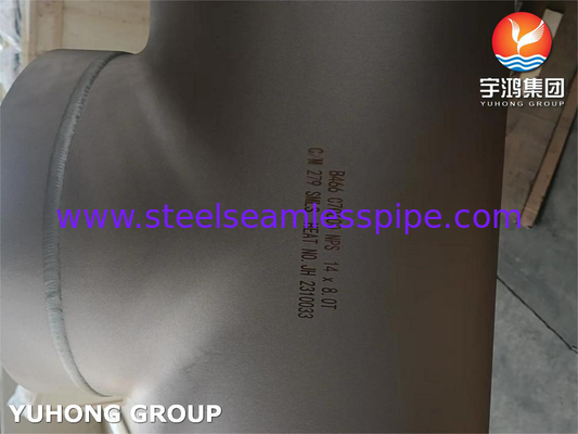 ASTM B466 C70600 Pasang pipa tembaga nikel paduan, Buttweld CuNi 90/10 Equal Tee