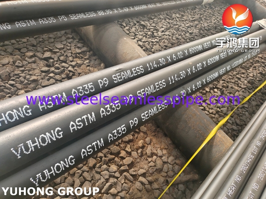 ASTM A335 / ASME SA335 P9 Baja Alloy Pipe Seamless Black Painting Beveled End