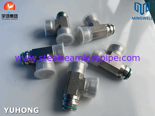 Adaptor stainless steel Tees NPT G PT SS316L Pembentukan hidrolik