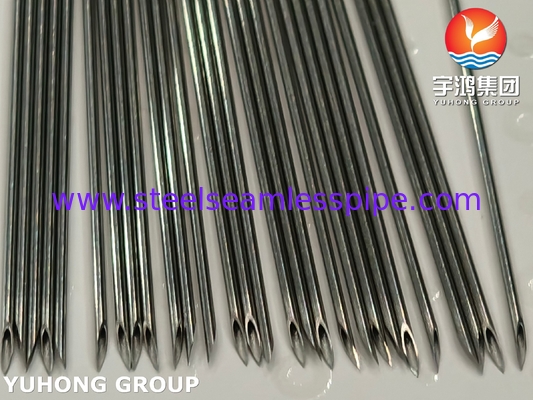 ISO9626 SUS304 SUS316L, tabung jarum stainless steel, ujung bergelombang, aplikasi jarum suntikan medis