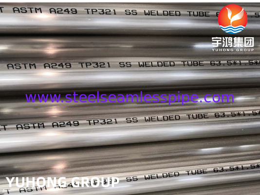 ASTM A249 TP321 Stainless Steel Welded Tube Bright Annealed Boiler, Pertukaran Panas dan Aplikasi Superheater