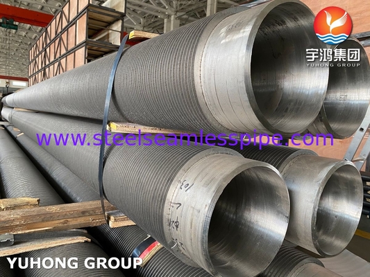 ASTM A312 TP347H High Frequency Spiral Welding Fin Tube Untuk Boiler Gas Eksos