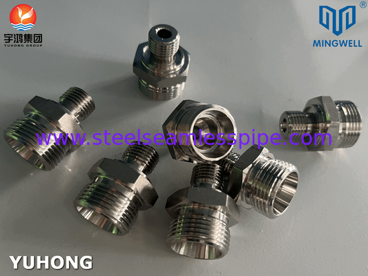 316L Adaptor lurus hidrolik Pasang stainless steel