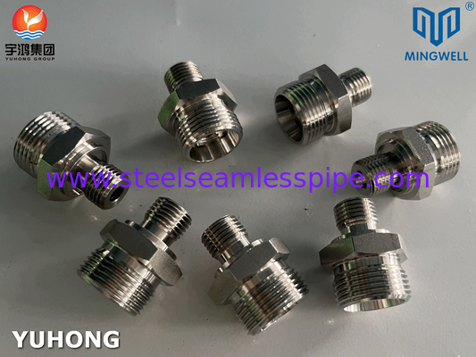 316L Adaptor lurus hidrolik Pasang stainless steel