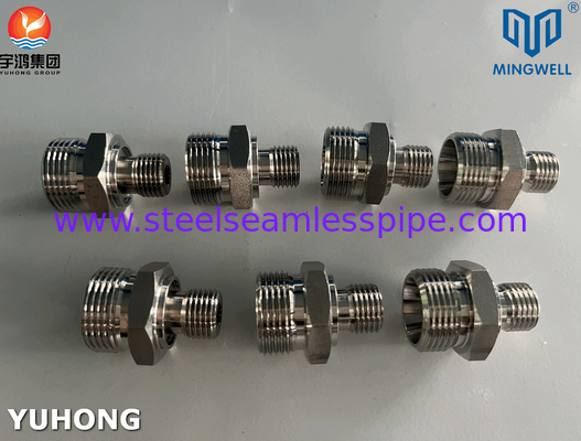 316L Adaptor lurus hidrolik Pasang stainless steel