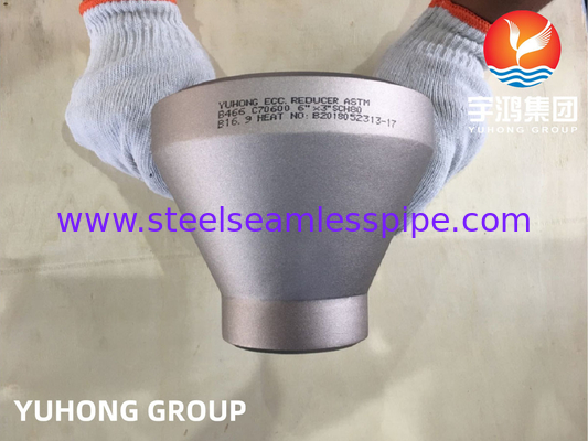 ASTM B466 C70600 Tembaga paduan Fitting eksentrik Reduktor B16.9 Untuk sistem pendinginan