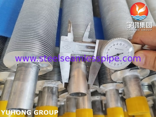 ASME SA249 Baja tahan karat Wuond Fin Tube Fin Type L Untuk pendingin udara