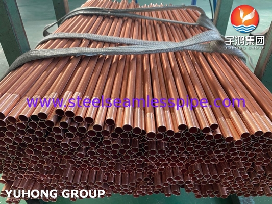 ASME SB111 C12200 tabung tanpa jahitan baja tembaga tabung sirip rendah untuk penukar panas