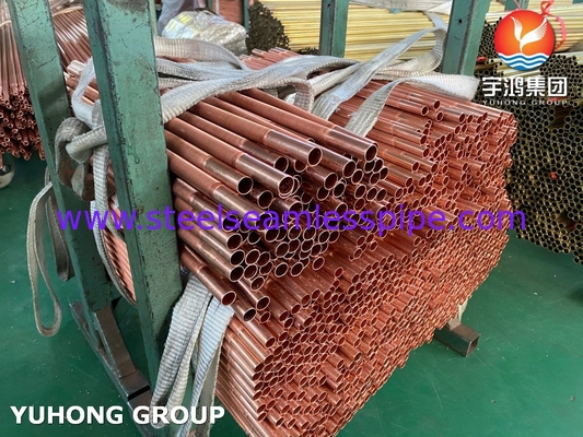 ASME SB111 C12200 tabung tanpa jahitan baja tembaga tabung sirip rendah untuk penukar panas