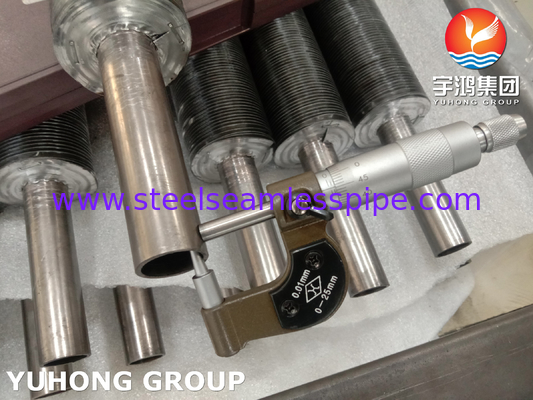 ASME SB163 N04400 tabung sirip tertanam dengan sirip aluminium untuk pendingin udara dan reboiler gas