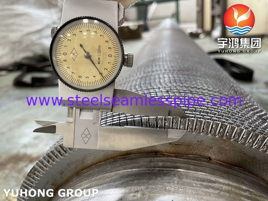 ASME SA312 TP347 Stainless Steel HFW Serrated Tube Dengan Strip Fin Rustless Untuk Economizer