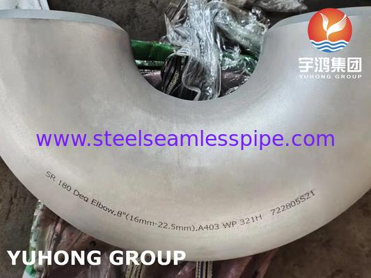 A403 WP321H siku 90/180 derajat, stainless steel butt weld fitting B16.9