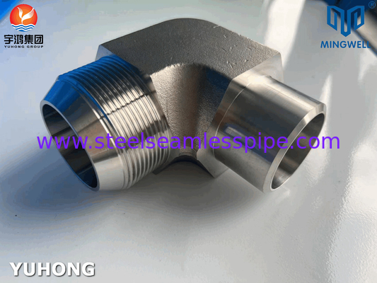 316L Baja tahan karat hidraulik Fitting 90° siku