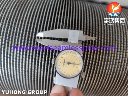ASTM A312 TP347H Stainless Steel HFW Serrated Fin Tube Untuk Pembangkit Listrik