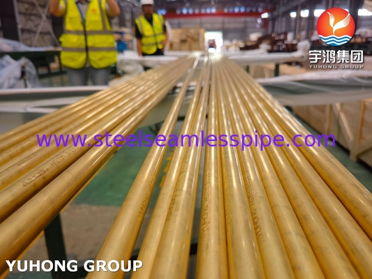 ASME SB111 C68700 Tabung Kuningan Tanpa Jahit O61 Untuk Penukar Panas