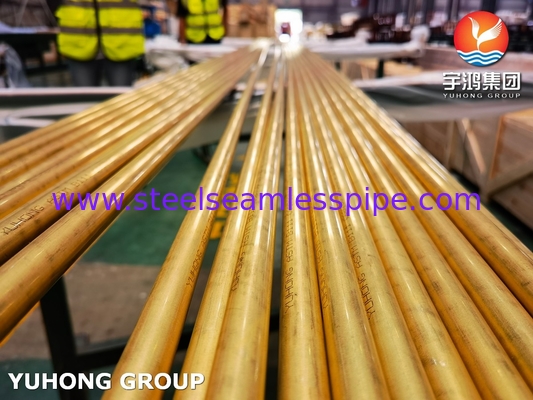 ASME SB111 C68700 Tabung Kuningan Tanpa Jahit O61 Untuk Penukar Panas