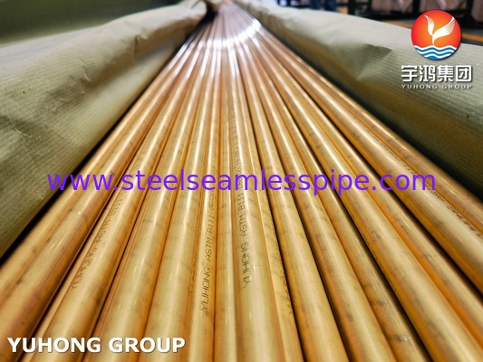 ASME SB111 C68700 Tabung Kuningan Tanpa Jahit O61 Untuk Penukar Panas