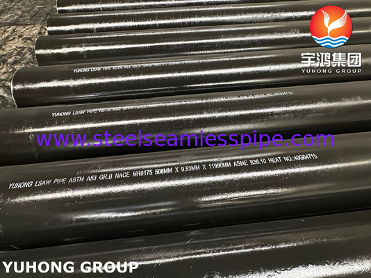ASTM A53 / ASME SA53 Kelas B LSAW Pipa Las Baja Karbon NACE Untuk Pipa Industri