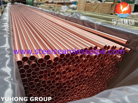 ASTM B111 UNS C12200 / CW024A Seamless Copper Tube DHP Heat Exchanger Tube