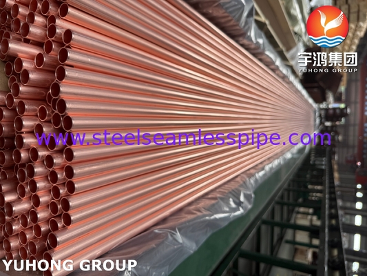 ASTM B111 UNS C12200 / CW024A Seamless Copper Tube DHP Heat Exchanger Tube
