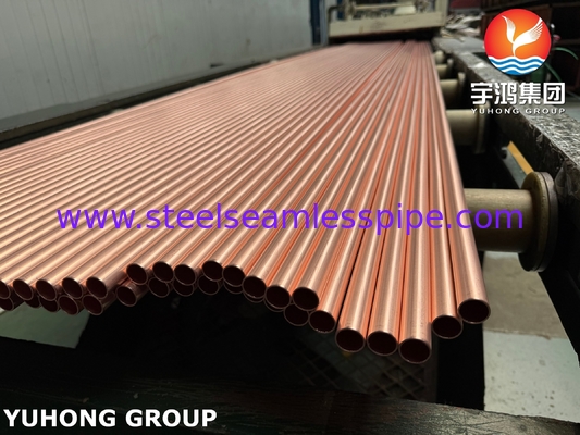 ASTM B111 UNS C12200 / CW024A Seamless Copper Tube DHP Heat Exchanger Tube