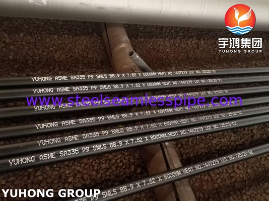 ASTM A335 / ASME SA335 P9 Baja Alloy Pipe Seamless Black Painting Beveled End